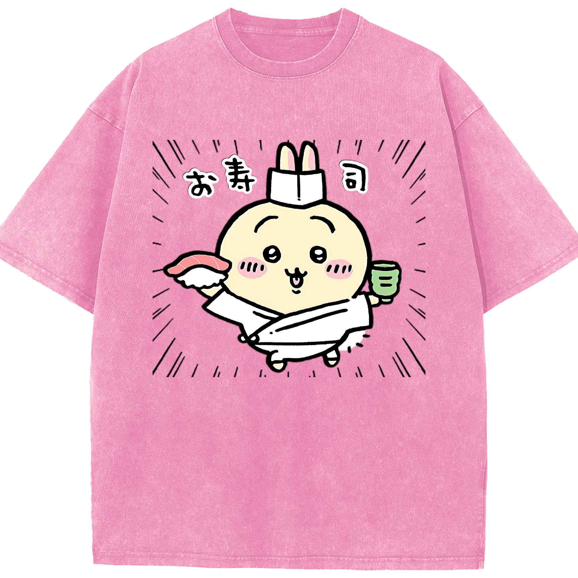 （画像用） ちいかわ うさぎ Chii-kawa usagi 綿100% ヴィンテージ風 半袖Tシャツ（フロントプリント）